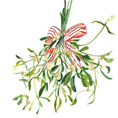 Mistletoe A6 postcard / 12 pieces