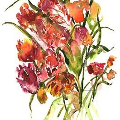 April Flowers A6 postcard / 12 pieces