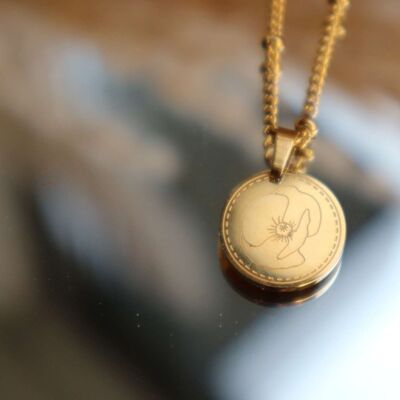 Geboortebloem ketting Augustus - goud