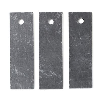 3 Natural Slate labels 3x10cm