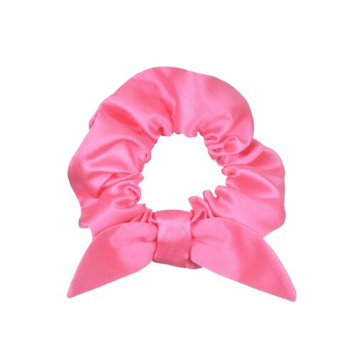 Bow Tie Scrunchie - Bright Pink