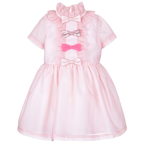 Multi Bow Bodice Dress - Petal Pink