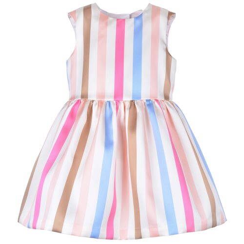 Bow Back Bodice Dress - Multi Stripe