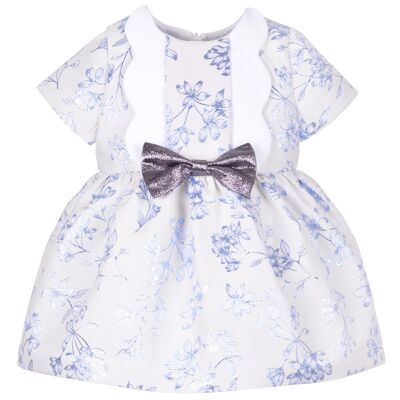 Scalloped Bodice Dress & Bloomers - Snow / Ice Blue