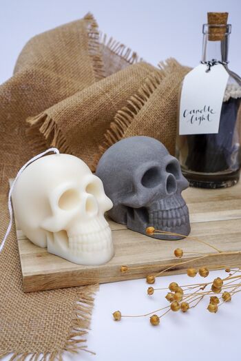 Bougie Halloween Grand Crâne - Cire de Soja 100% Naturelle 1