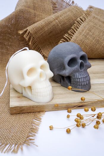 Bougie Halloween Grand Crâne - Cire de Soja 100% Naturelle 3