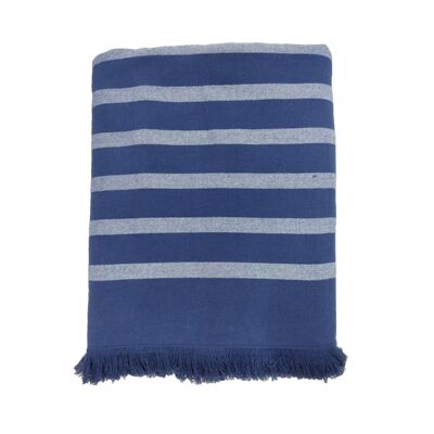 Alanya Terry Lined Cotton Fouta Navy blue XL 140 x 180 cm