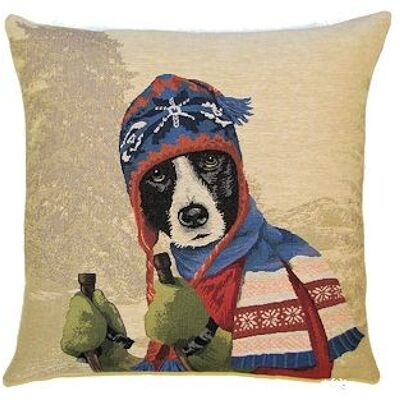 Border Collie Pillow Cover - Ski Decor - Mountain Deco - Dog Gift