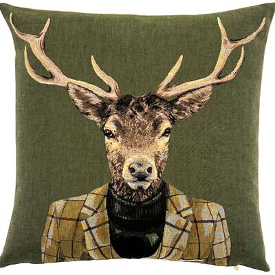 Stag Pillow Cover - Stag with Costume - Dandy Stag Throw Pillow