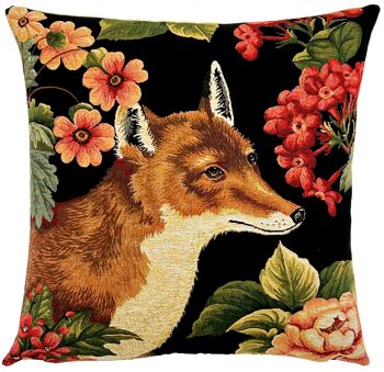 Housse de coussin renard - cadeau renard - décor boisé - tapisserie coussin