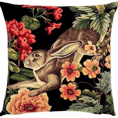 Hare Pillow Cover - Hare Lover Gift - Woodland Decor - Tapestry Throw Pillow