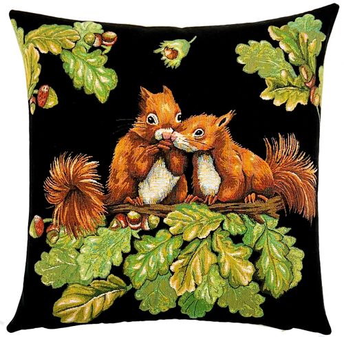 Squirrels Decorative Pillow - Oak Tree Decor - Chipmunks Cushion Cover