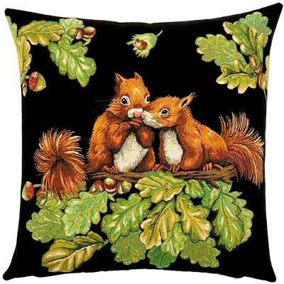 Coussin décoratif écureuils - Décor de chêne - Housse de coussin Chipmunks