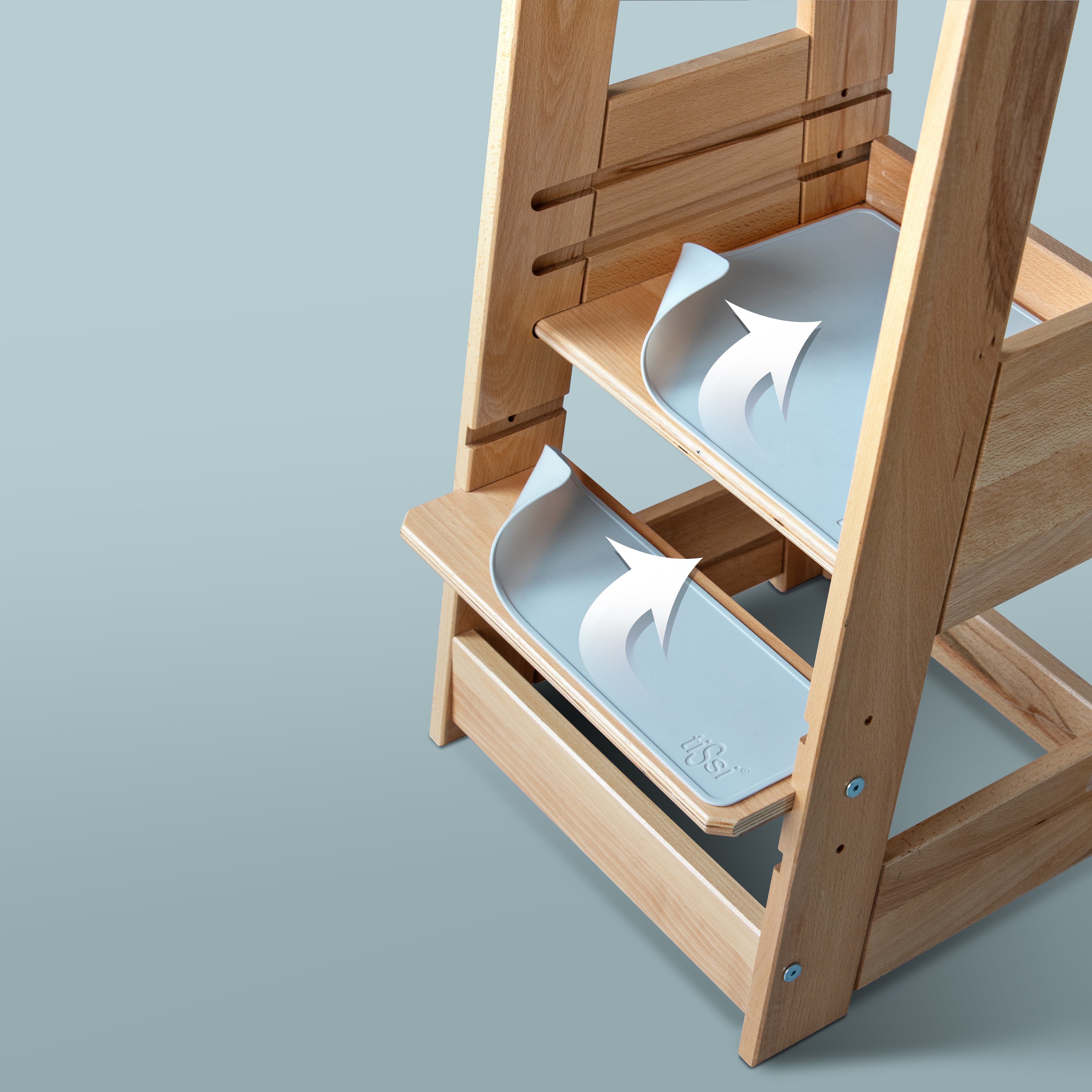 tiSsi® Anti-Rutschmatten Set "grau" Lunar Rock für Lernturm Felix