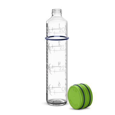 Time Buddels bouteille en verre 1000ml NIGHTINGALL rappel de boisson bouteille d'eau con échelle de temps 1l vert naturel