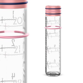 Time Buddels bouteille en verre 1000ml NIGHTINGALL rappel de boisson bouteille d'eau bouteille d'eau avec échelle de temps 1l rosé 3