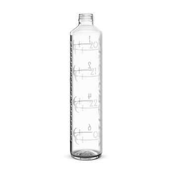 Time Buddels bouteille en verre 1000ml NIGHTINGALL rappel de boisson bouteille d'eau avec échelle de temps 1l bleu ciel 4