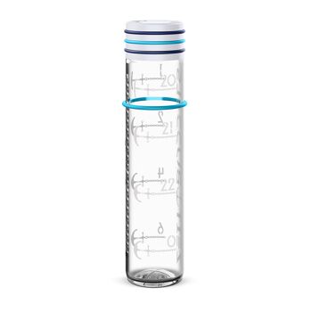 Time Buddels bouteille en verre 1000ml NIGHTINGALL rappel de boisson bouteille d'eau avec échelle de temps 1l blanc 2