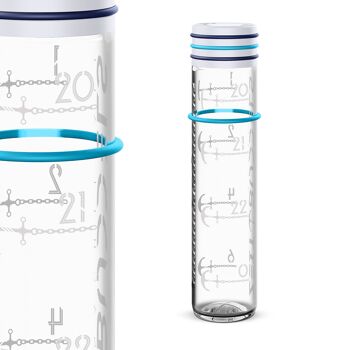 Time Buddels bouteille en verre 1000ml NIGHTINGALL rappel de boisson bouteille d'eau avec échelle de temps 1l blanc 3