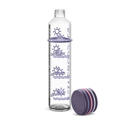 Time Buddels SUNBEAM botella para beber 1000ml con marca de tiempo botella de vidrio 1l violeta