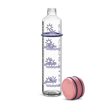 Zeit Buddels SUNBEAM botella para beber 1000ml con marca de tiempo botella de vidrio de 1l rosado