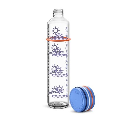 Zeit Buddels SUNBEAM botella para beber 1000ml con marca de tiempo botella de vidrio 1l azul cielo