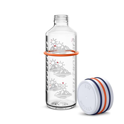 Time Buddels SUNBEAM bebedero 600ml con marca de tiempo 0.6l botella de vidrio blanco