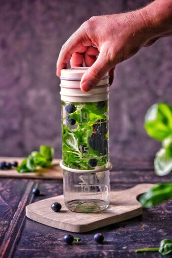 Bouteille d'eau Zeit Buddels Bouteille en verre avec rappel de consommation Bouteille d'eau de 0,6 l NAVIGATOR blanc 2