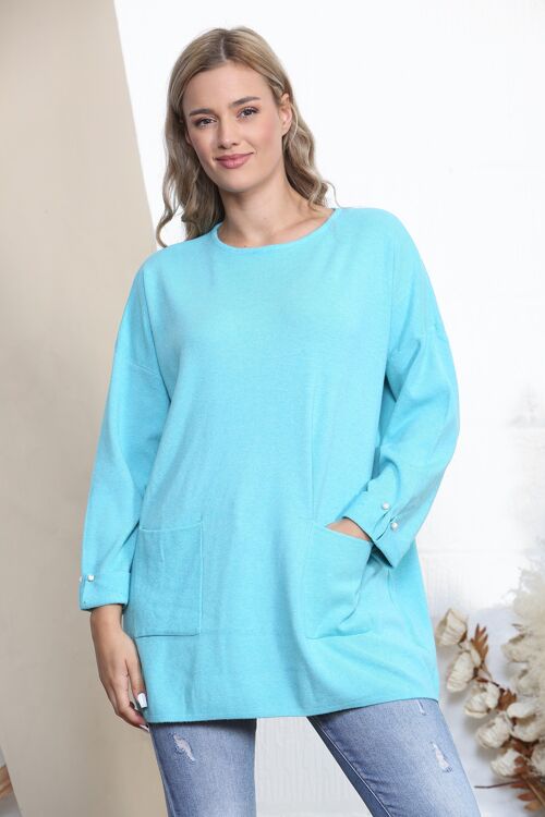 Baby Blue jumper with sparkle bead cuffs