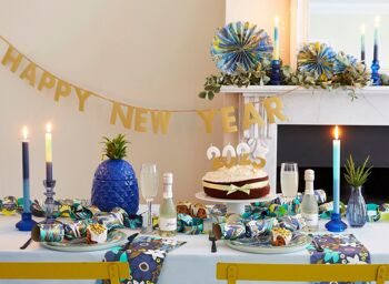 Assiettes de fête en marbre bleu - paquet de 12 8