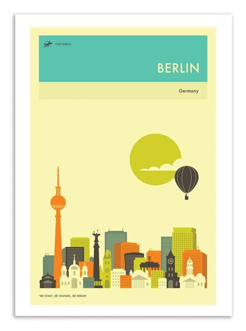 Art-Poster - Berlin Travel Poster - Jazzberry Blue W18291