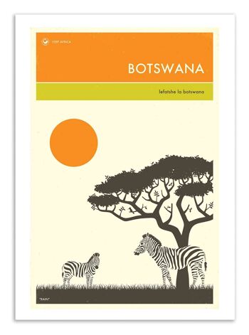 Art-Poster - Botswana Travel Poster - Jazzberry Blue W18293 1