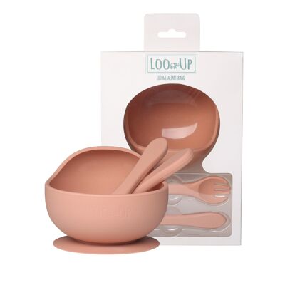 Set de repas bébé Panda en bambou et silicone ( bol + cuillère )