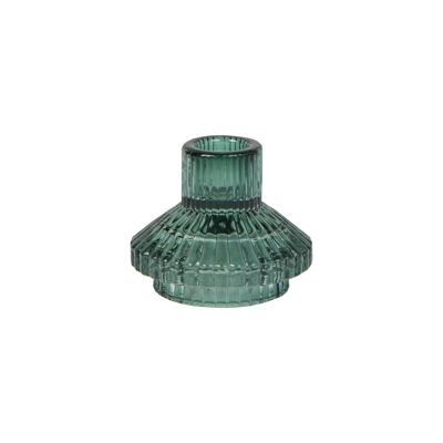 Kleiner Kerzenhalter aus salbeigrünem Glas, SpringDécor