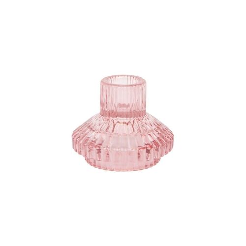 Small Pink Glass Candle Holder, Mother's Day Gifts