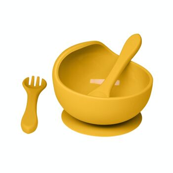 Set repas moutarde pour enfant - bol et couverts - 2
