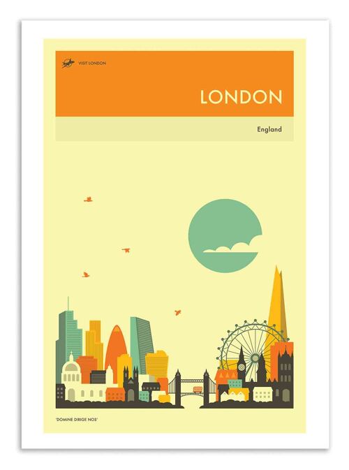 Art-Poster - London Travel Poster - Jazzberry Blue W18314