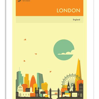 Kunstplakat - London Reiseplakat - Jazzberry Blue W18314