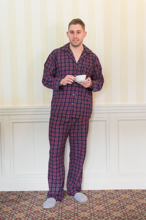 Flannel Pyjamas Purple/Navy Tartan (LV28)