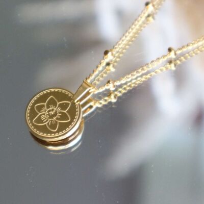 Geboortebloem ketting December - goud