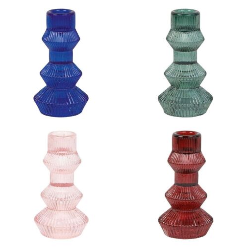 Ribbed 3-Tier Candle Holders Set