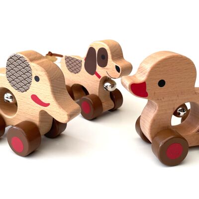 UIDEAS - SET DI 3 RULLI BABY BELL: CANE + ANATRA + ELEFANTE