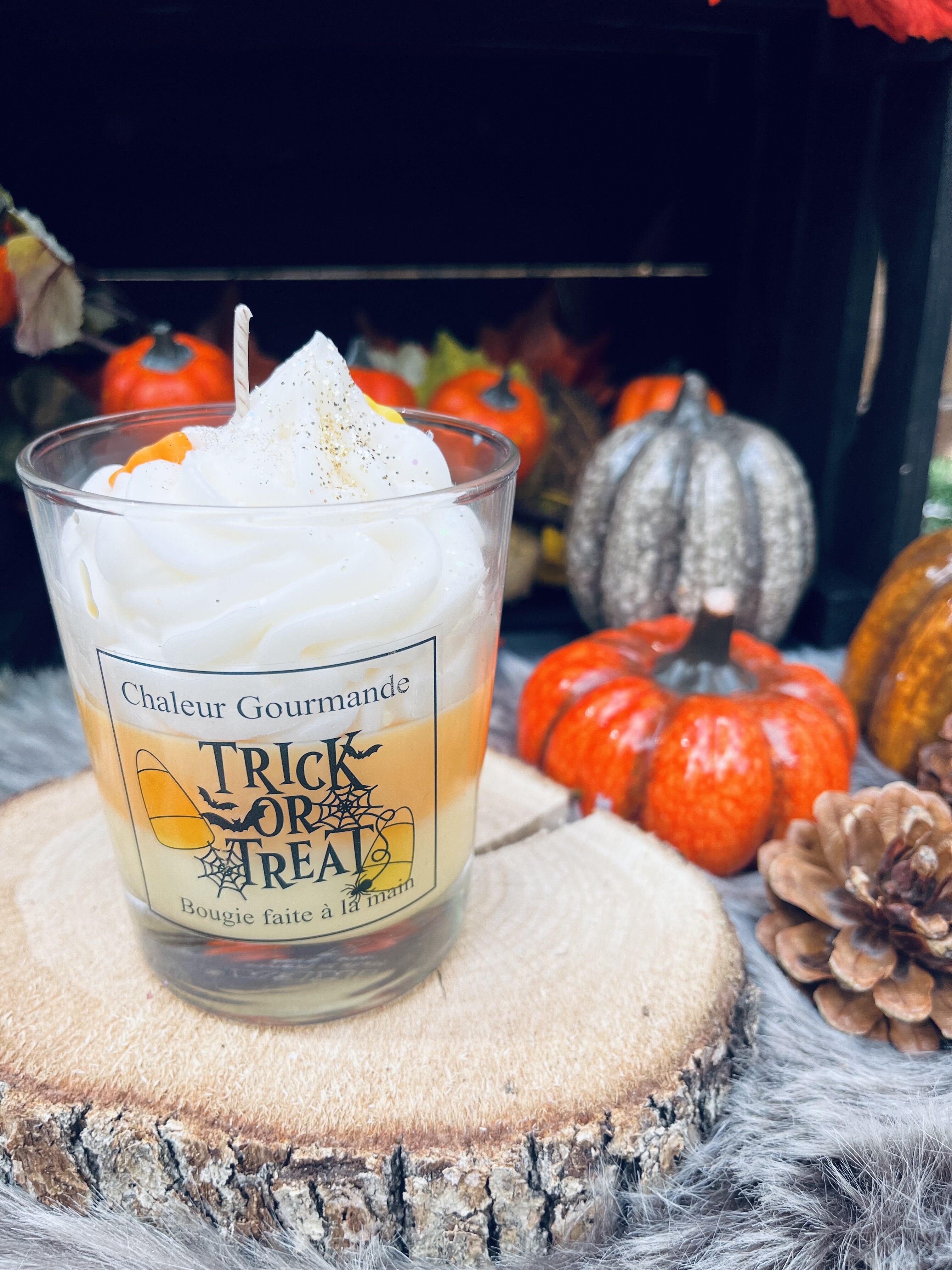 Bougie candy corn Bougie halloween