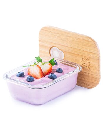 Lunch Box En Verre & Bambou S, Cadeau Idéal Homme/Femme, Boîte Bento Japonaise Hermétique 1 Étage, Micro-ondes, Four & Lave-vaisselle 6