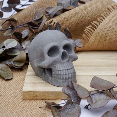 Adorno decorativo de calavera de Halloween - Gris carbón