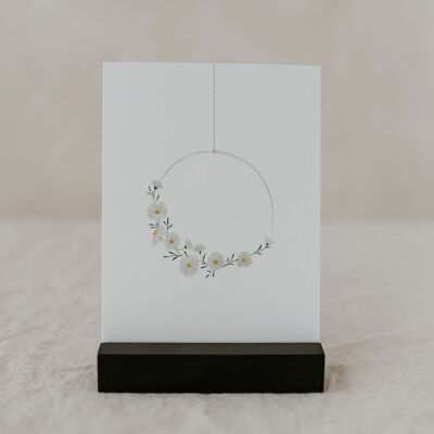 Tarjeta de acuarela Corona de flores (PU = 10 piezas)