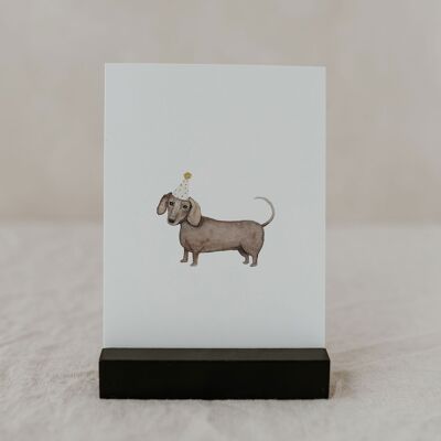 Watercolor card Dachshund (PU = 10 pieces)