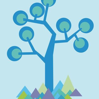 Poster - Tree Blue A3