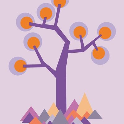 Poster - Tree Purple A5