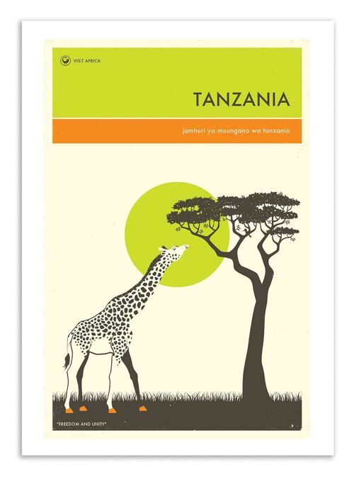 Art-Poster - Tanzania Travel Poster - Jazzberry Blue W18335